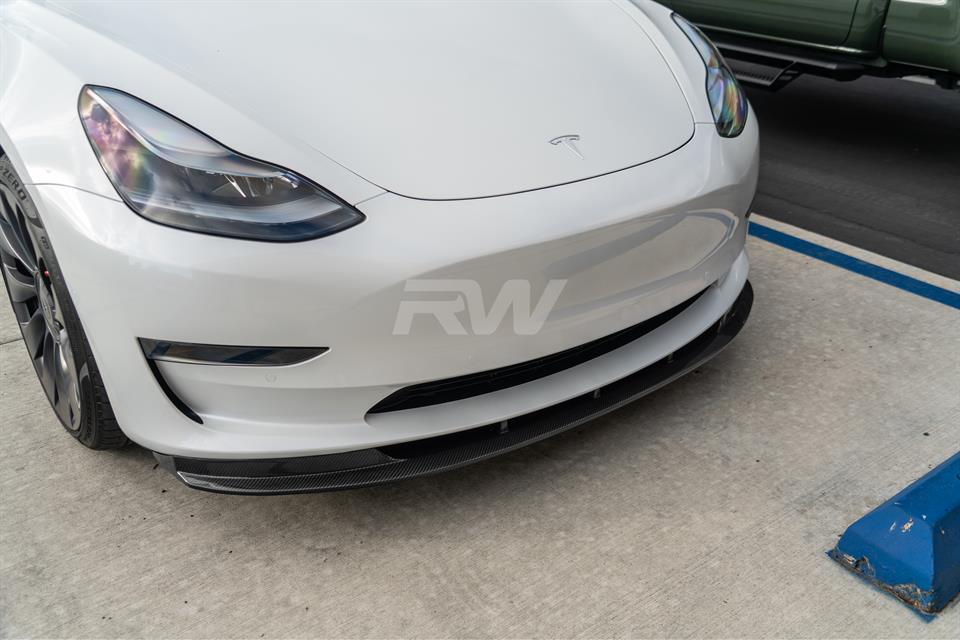 Tesla Model 3 RWS Carbon Fiber Front Lip Spoiler