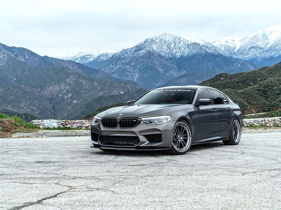 BMW F90 M5 with a new RWS Carbon Fiber Front Lip Spoiler