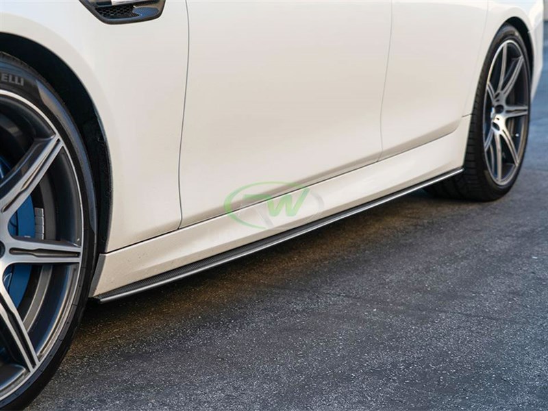 BMW F10 F11 CF Performance Style Side Skirt Extensions