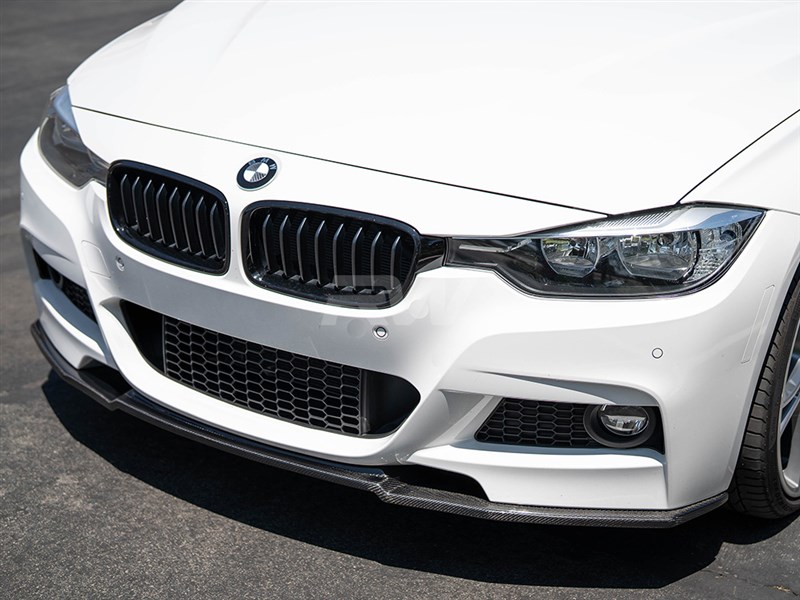 BMW F30 F31 M Sport R Style Carbon Fiber Front Lip Spoiler 330 335 340