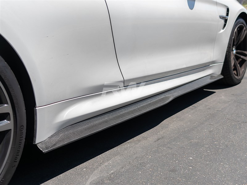 BMW F82 F83 M4 GTX Carbon Fiber Side Skirt Extensions