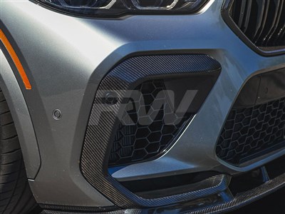 BMW F96 X6M Carbon Fiber Upper Bumper Splitters
