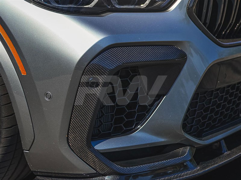 BMW F96 X6M Carbon Fiber Upper Bumper Splitters