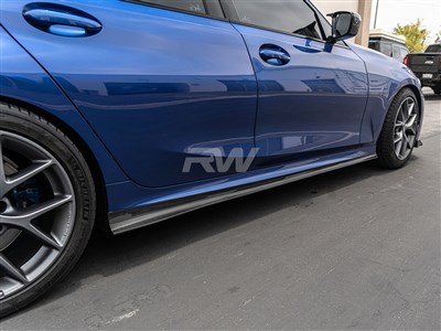 BMW G20 3-Series K Style Carbon Fiber Side Skirt Extensions