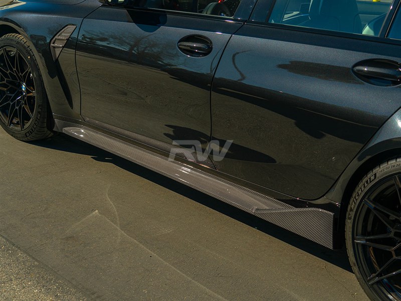 BMW G80 M3 Performance Style Carbon Fiber Side Skirt Extensions