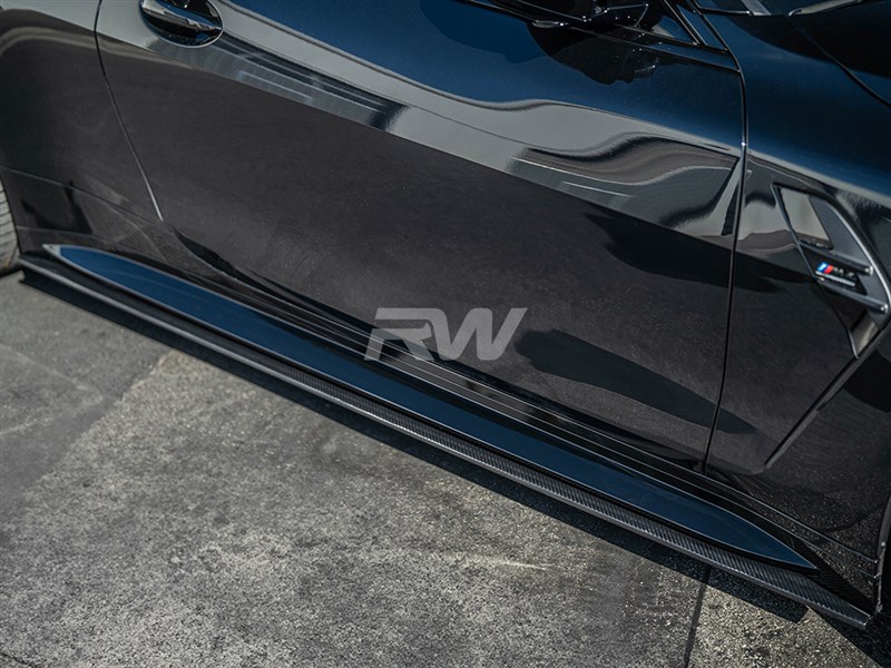 BMW G82 G83 M4 RWS Carbon Fiber Side Skirt Extensions