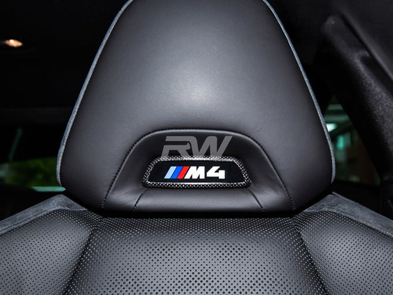 BMW M Carbon Fiber Seat Emblem Cover