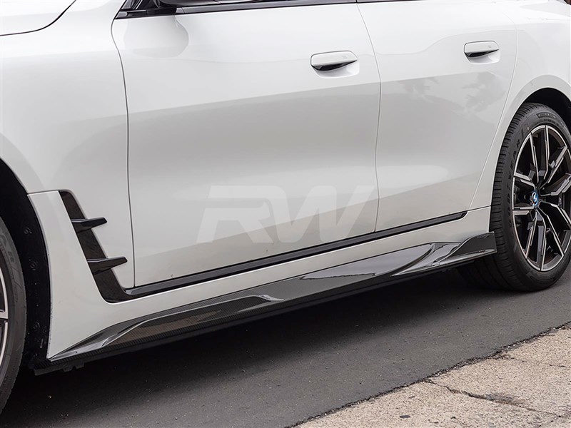 BMW i4 Dry Carbon Fiber Side Skirt Extensions