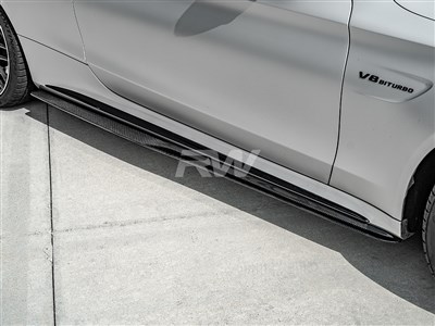 Mercedes W205 GTX CF Side Skirt Extensions