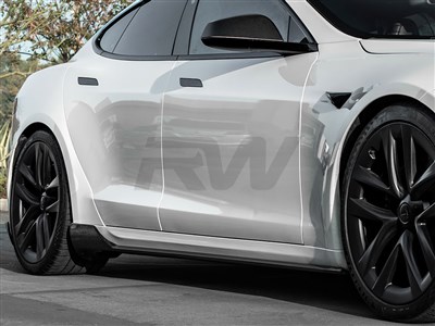 Tesla Model S Plaid Carbon Fiber Side Skirt Extensions