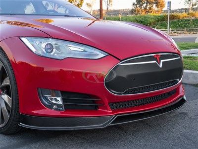 Tesla Model S Carbon Fiber Front Lip Spoiler / 