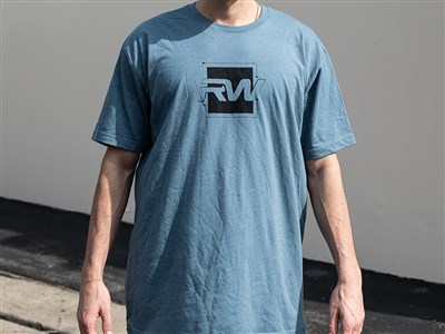 RW Carbon - Black Square Logo T-Shirt - Slat Blue / 