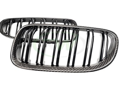 BMW E92 E93 Carbon Fiber Double Slat Grilles / 