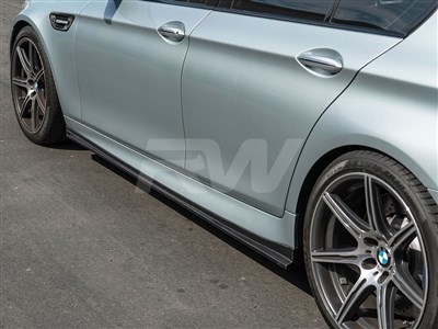 BMW F10 F11 3D Style CF Side Skirt Extensions / 