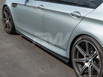 BMW F10 F11 3D Style Carbon Fiber Side Skirt Extensions / 