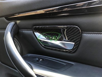 BMW F30 F32 F8x Carbon Fiber Door Handle Trims / 