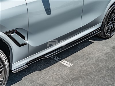 BMW F96 X6M G06 X6 RWS CF Side Skirt Extensions / 