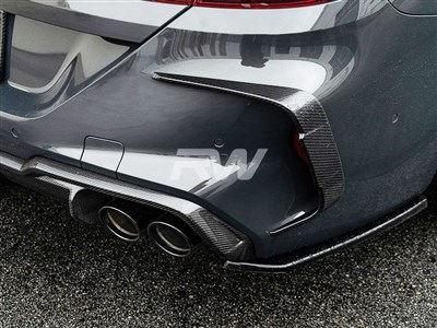 BMW F93 M8 Carbon Fiber Rear Bumper Trims / 
