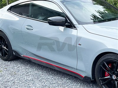 BMW G22 G23 DTM Carbon Fiber Side Skirt Extensions