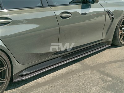 BMW G80 M3 RWS Carbon Fiber Side Skirt Extensions