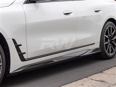 BMW i4 Full Carbon Fiber Side Skirt Extensions / 