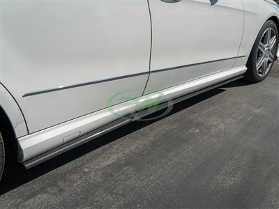 Mercedes W212 Carbon Fiber Side Skirt Extensions