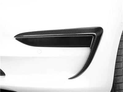 Tesla Model 3 Carbon Fiber Front Bumper Trims / 