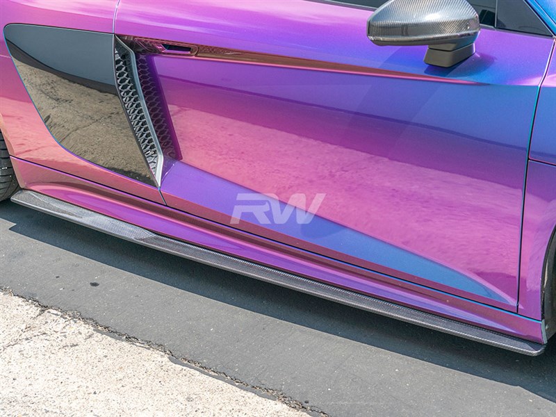 Audi R8 4S Carbon Fiber Side Skirt Extensions