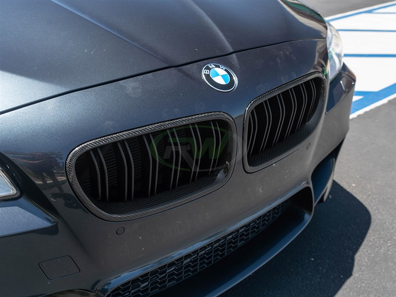 View the BMW F10 Carbon Fiber Double Slat Grilles