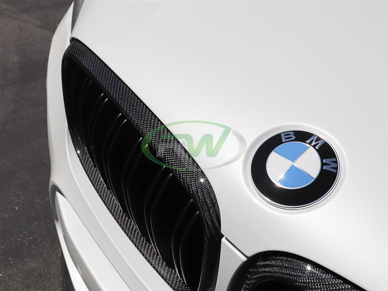 Black Carbon Fiber  Rear Badge Ring Cover Boot For BMW X5 X6 X5M F15 F16 F85 F86