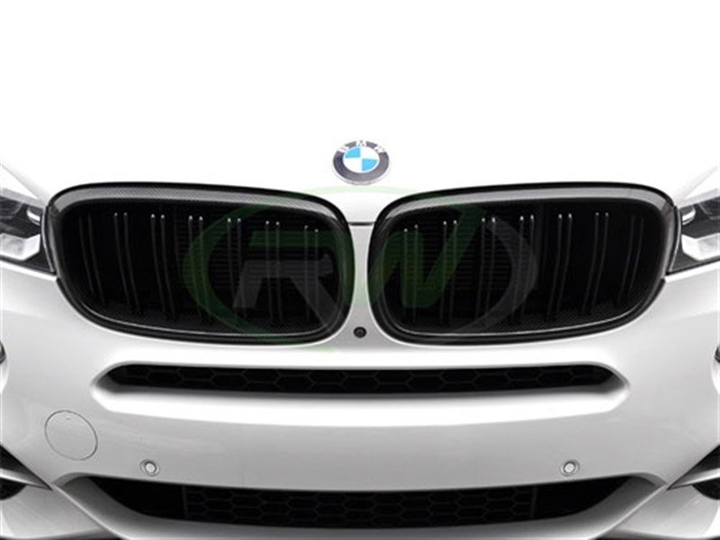 MAX AUTO CARBON kompatibel mit BMW Carbon echt Karbon Front Grill Nieren Ziergitter Ersatz Kühlergrill X5 F15 X6 F16 35i 40i 50i M50d 40d 30d 25d X5M X6M F85 F86 Ohne Night Vision