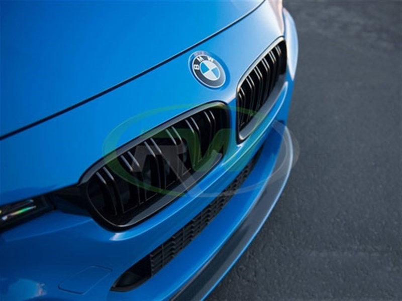 Gloss Black For BMW F30 F31 12-18 3 Series Dual Slat Front Bumper Kindey Grille