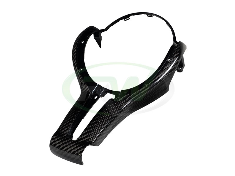 Carbonfaser Lenkradabdeckung M-Sport Trim Cap Ersatz, für BMW M2 F87 M3 F80  M4 F82 M5 F10 M6 F06 F12 F13 X5M F15 X6M F16 (Schwarz)