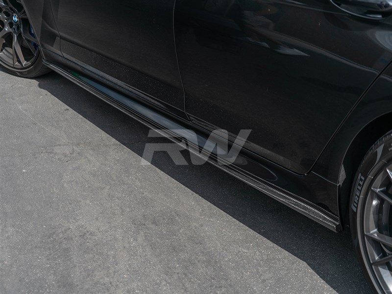 BMW G30 F90 3D Style CF Side Skirt Extensions