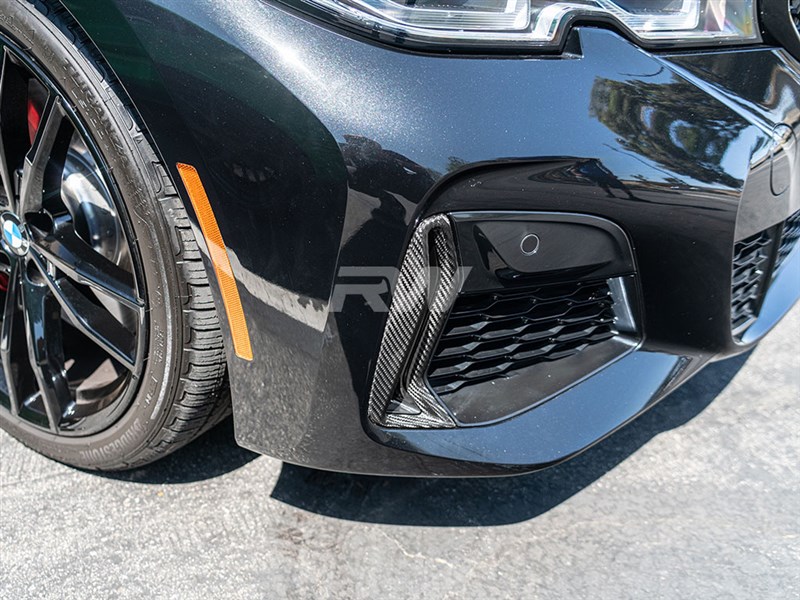 BMW G20 M-Sport Carbon Fiber Front Bumper Grille Trims








