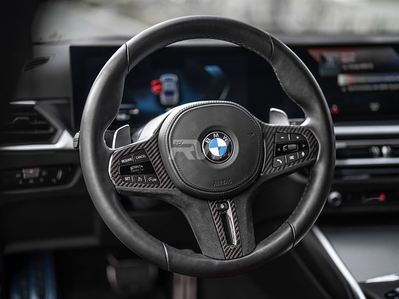 BMW G20 3-Series Carbon Fiber Alcantara Steering Wheel Trim
