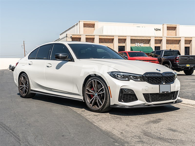 BMW G20 3Series 330i M340i K Style Carbon Fiber Side Skirt Extensions