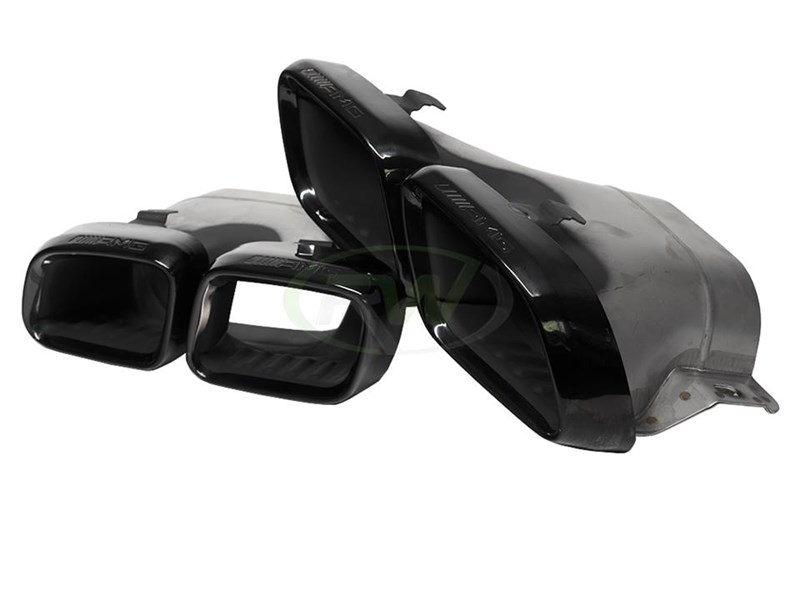 Exhaust tips night package GLC SUV X254 black glossy genuine Mercedes-Benz