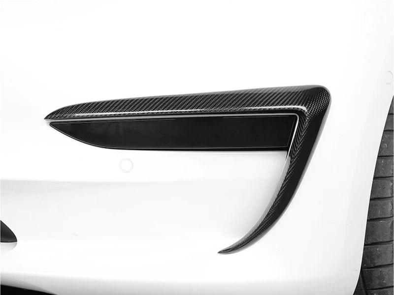 Tesla Model 3 Carbon Fiber Front Bumper Canards

