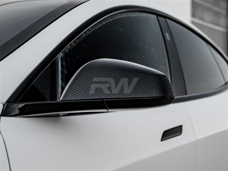 Tesla Model S Plaid Carbon Fiber Mirror Covers
