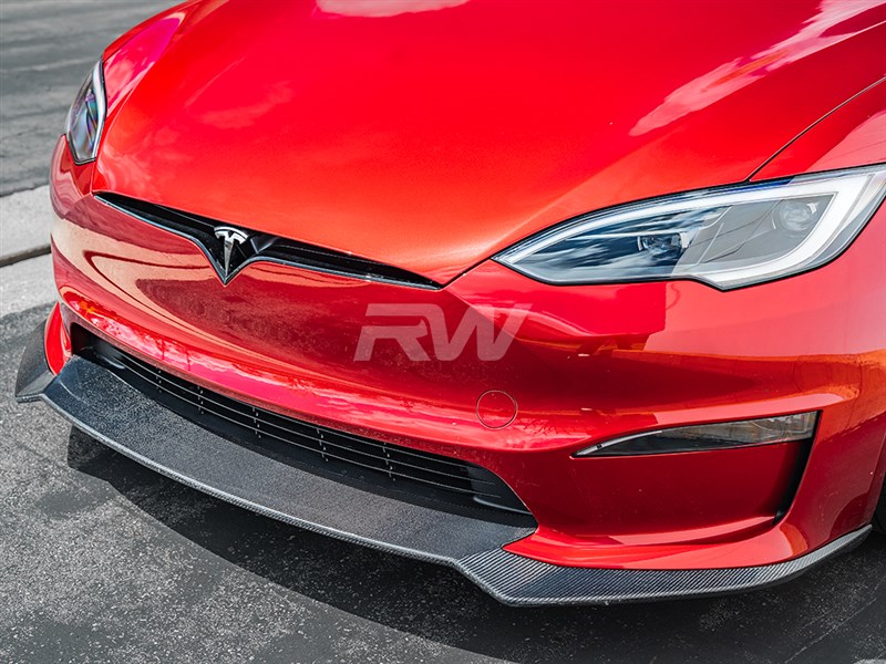 Tesla Model S Plaid Carbon Fiber Front Lip

